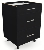 Szafka z Szufladami Trzema 45cm CZARNA 82/45/52,1