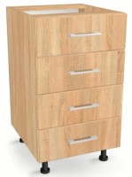 Szafka z Szufladami Czterema równymi 45cm DĄB SONOMA 82/45/52,1