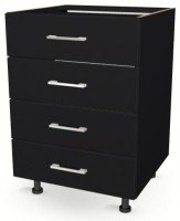 Szafka z Szufladami Czterema równymi 45cm CZARNA 82/45/52,1