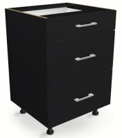 Szafka z Szufladami Trzema 50cm CZARNA 82/50/52,1