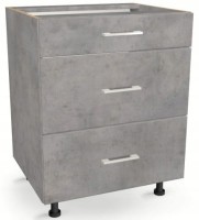 Szafka z Szufladami Trzema 65cm BETON 82/65/52,1