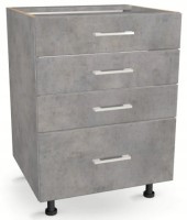 Szafka z Szufladami Czterema Jedna wysoka 55cm BETON 82/55/52,1