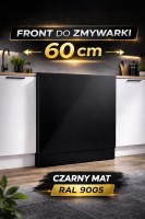 Front do zmywarki 60 cm + cokół |9005 CZARNY MAT | Zabudowa | Premium