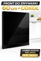 Front do zmywarki 60 cm plus cokół - LAKIER RAL CZARNY 9005 POŁYSK -PREMIUM